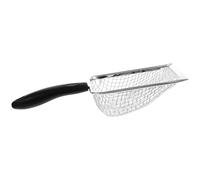 TOYANDONA Stainless Steel Cat Litter Scoop with Fine Mesh Long Handle | Wood Grip, Black Finish, Small-mouth Sifter for Reptile Sand and Feces in Terrariums