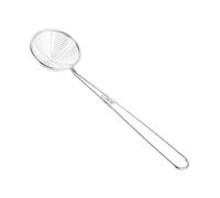 TOYANDONA Stainless Steel Fine Mesh Strainer Spoon - 29cm Long Handle Metal Cooking Skimmer for Frying, Pearl Tapioca, Tea Filtering & Kitchen Oil Skimming - Dishwasher Safe Utensil (Silver)