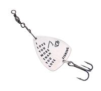 TOYANDONA Stainless Steel Fish Hook Guitar Pick Bait Treble Hook Fishing Lures with I Love You Pattern Durable Outdoor Fishing Tackle for All Anglers Creative for Lovers