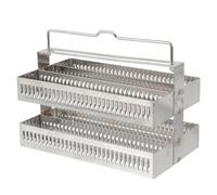 TOYANDONA Stainless Steel Glass Slides Rack for Microscope Staining Slide Holder Position Capacity Practical Laboratory Storage Stand for Clean and Organized Workspace