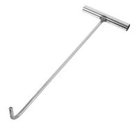 TOYANDONA Stainless Steel Manhole Lift Hook T Shape Hook 38cm Length 8mm Diameter Silver for Roller Shutter Doors and Goods