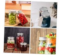 TOYANDONA Stainless Steel Regular Mouth Mason Jar Lids with Metal Rings Canning Caps for Airtight Storage Kitchen Preservation for Jams Pickles Sauces Silver