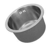 TOYANDONA Stainless Steel Small Round Bar Sink Mini Single Bowl Kitchen Sink with Drainage Accessories Overflow Undermount Overmount Installation for Rv Bar Restaurant Use
