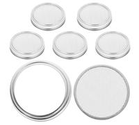TOYANDONA Stainless Steel Sprouting Lids with Easy Draining and Soaking Features 6pcs 86mm Diameter for Wide Mouth Jars for Kitchen and House Use