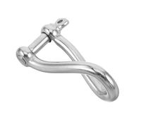 TOYANDONA Stainless Steel Twist Shackle Marine Grade for Boats | Twisted Clevis Design, Polished Silver Finish, for Deck Hardware and Cargo on Ships, 31g