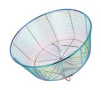 TOYANDONA Stainless Steel Wire Fruit Basket with Foot Stand for Kitchen | Open Mesh Design, round Modern Serving Bowl, Lid Included, Suitable for Bread, Oranges and Snacks