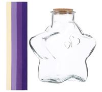 TOYANDONA Star Shaped Glass Bottle with 540 Paper Star Strips for Fine Motor Skills Development and Boys and Party Decoration