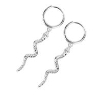TOYANDONA Sterling Silver Snake Shape Earrings Dangle Long Eardrop Jewelry for Women White Gold Color Fashionable Ear Drops Gift for Birthday and Holidays