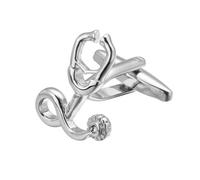 TOYANDONA Stethoscope Cufflinks Silver Pair Men’s Business Shirt Sleeve Nails Creative Design Formal Wear Accessories