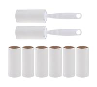 TOYANDONA Sticky Lint Roller Set for Pet Hair and Clothing - Strong Adhesive White Handle with 2 Rollers, 6 Extra Refill Rolls (40 60 Sheets) - Cat and Dog Hair Remover for Furniture,