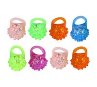 TOYANDONA Strawberry Shape Led Glowing Finger Rings 8-Pack Light up Party Rings for Kids Birthday Halloween School Carnival Glow Toys