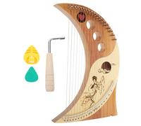 TOYANDONA String Lyre Harp Portable Harp String Musical Instrument for Home Decor and Beginner Practice Solid Wood Material