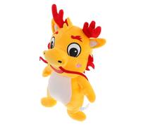 TOYANDONA Stuffed Dragon Plush Yellow Chinese Year Mascot Doll Festive Home Decoration Soft Dragon Plush and Portable Fun