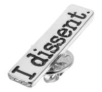 TOYANDONA Stylish Silver Alloy Brooch with I Dissent Letters, Delicate Collar Pin for Decoration and Gift, Chic Shirt Lapel Accessory for Women’s Fashion