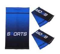 TOYANDONA Sun-Protective Face and Anti-Slip Ice Silk Elbow Sleeves Set, Cooling Arm Guards for Outdoor Summer UV in Dark Blue