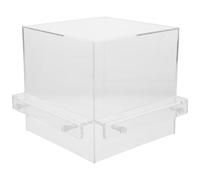TOYANDONA Suspended Acrylic Vacuum Aquarium Tank for Betta Fish, Negative Pressure Design with Space Expansion and No-drill Installation, for Modern Homes and Offices, 19x19x16cm