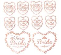 TOYANDONA Team Bride Rose Gold Foil Temporary Stickers for Bride and Bridesmaids, 2Pcs Wedding Party Favors, Bridal Shower Supplies with Writable Sticker Labels