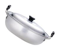 TOYANDONA Thickened 22cm Small Aluminum Pot with Double Handles and Lid, Mini Ramen Noodle Cooking Pot for Home Kitchen, Suitable for Gas Stove and Stewing Soup