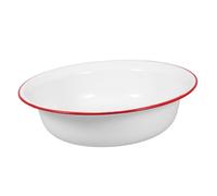 TOYANDONA Thickened Enamel Bowl with Flat Edge for Soup and Salad Vintage Style Kitchen Mixing Container Food-Grade Enameled Basin for Family Meals and Food Storage
