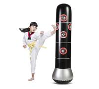 TOYANDONA Thickened Inflatable PVC Vertical Boxing Column Sandbag for Fitness and Decompression Durable Tumbler Punching Bag for Home Exercise Enhances Agility and Hand Eye Coordination