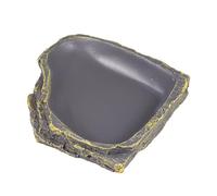 TOYANDONA Thickened Reptile Food Dish Durable Feeding Bowl for Lizards Turtles Spiders Slope Design Space Saving Water Storage Basin Dark Green