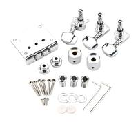 TOYANDONA Three-string Guitar Bridge Kit Metal Saddle Bridge Tuning Pegs and Control Knobs for Luthier Tools and Guitar Accessories