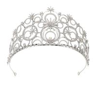 TOYANDONA Tiara Hair Fit Comfort Lightweight for Hairstyles Different Silver Crystal Bubble Crown Headpiece Elegant Romantic Alloy Rhinestone Accessory Wedding Bridal Head Shapes