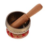 TOYANDONA Tibetan Handcrafted Copper Singing Bowl Set 8cm with Cushion and Peach Wood Mallet for Meditation Yoga Sound Therapy