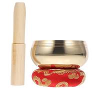 TOYANDONA Tibetan Sound Bowl Set 8cm Handmade Meditation Singing Bowl with Peach Wood Mallet and Cushion Mat for Yoga Therapy and Spiritual Relaxation Random Color