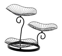 TOYANDONA Tier Black Iron Fruit Vegetable Storage Basket with Elegant Shape for Kitchen Countertop Practical and Convenient Wire Fruit Rack for Organising
