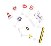 TOYANDONA Traffic Road Signs Playset Mini Plastic Cones Educational for Early Learning Safety Rules and Traffic Demonstrations Smooth Surface Road Sign Models