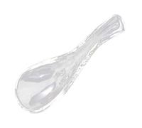 TOYANDONA Transparent Glass Soup Spoon Dessert Spoon Multi-Functional Stir and Meal Utensil for Asian Rice Ramen Wonton and Buffet Use at Home and Restaurant