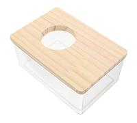 TOYANDONA Transparent Hamster Sand Bath Box Large for Small Animals Portable Clear Pet Bath Bucket with Enclosed Design to Prevent Sand Spills Easy to Clean and Monitor Hamster Bathing