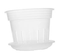 TOYANDONA Transparent Plastic Flowerpot with Root Control and Tray Seedling Nursery Container for Plants and Seeds Suitable for Gardens Balconies and Indoor Transplanting