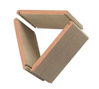 TOYANDONA Triangle Shape Cat Scratching Board Foldable Six-Sided Corrugated Cardboard Scratch Pad for Indoor Cats Interactive Play and Claw Maintenance