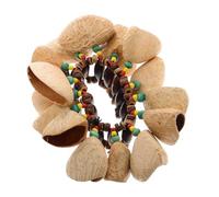 TOYANDONA Tribal Style Coconut Shell Handbell Bracelet African Nutshell Percussion Instrument Craft Wristband for Drummers and Music Enthusiasts