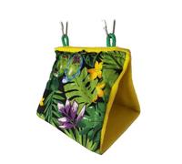 TOYANDONA Tropical Rainforest Pattern Pet Hanging Hammock Comfortable Parrot Bed with Sunshade for Small Birds Suitable for Canary Lark Yellowbird and Parrots