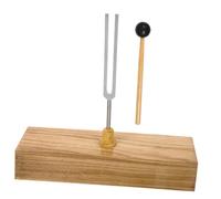 TOYANDONA Tuning Fork in Wooden Base with Hammer for Teaching Physical Acoustic Experiments Metal Musical Instrument for Classroom Use and Sound Frequency Demonstrations