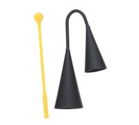 TOYANDONA Two-tone Double Bell Cowbell Percussion Instrument with Wooden Striker Compact Samba Rhythm Instrument for Music Education and School Performances