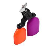 TOYANDONA Two-tone Plastic Cow Bell Percussion Noisemaker, High Low Pitch Cowbell for Drum Set, Musical Instrument Accessory with Purple and Orange Colors, Suitable for Sports and Live Performances