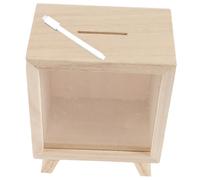 TOYANDONA Unbreakable Wooden Piggy Bank with Pen Coin Saving Box for Storage Creative Money Bank Gift for S Birthdays and Holidays Practical Wood Suggestion Box