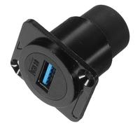 TOYANDONA USB 3.0 Panel Mount Socket USB Pass through Bulkhead Adapter with Anti-aging and Water-proof Features, PC and Metal Material for Industrial Equipment Use