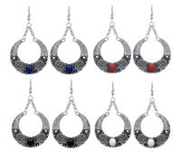 TOYANDONA Vintage Bohemian Drop Dangle Earrings for Women Blue Alloy Ethnic Style Statement Jewelry, Attractive Design for Public Relations Plan and Housewarming