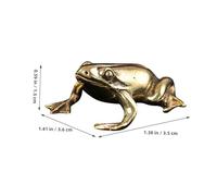 TOYANDONA Vintage Brass Frog Statue Tea Pet Ornament Solid Craft Desktop Decor for Home Office Tea Compact Collectible Figurine