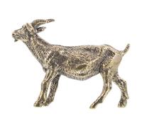 TOYANDONA Vintage Brass Goat Statue Animal Figurine Zodiac Sheep Sculpture for Home Office Decoration Feng Shui Ornament Collectible Artistic Craftsmanship