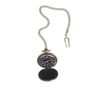 TOYANDONA Vintage Bronze Pocket Watch for Men Large Polished Mechanical Roman Numeral Dial with Detachable Waist Chain Antique Metal Fob Watch for Groom Party Collector Dad