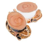 TOYANDONA Vintage Coffee Brooch Pins Enamel Lapel Pins Retro Style Coffee Cup Design Sturdy Metal Alloy Material for Sweater Scarf Decoration Women Fashion Accessories