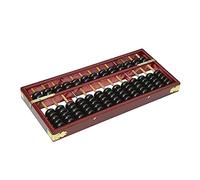 TOYANDONA Vintage Column Wooden Abacus with Beads Sturdy Wood and Frame Educational Counting Tool for Adults Portable Mental Arithmetic Trainer for Learning Numbers and Maths Skills