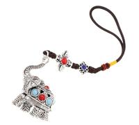 TOYANDONA Vintage Elephant Hanging Charm Pendant for Car Rearview Mirror Tibetan Buddhism Feng Shui Amulet for Luck and Protection Ornament for Home and Interior Decoration