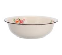 TOYANDONA Vintage Enamel Kitchen Bowl 30cm Large Capacity Enamel Basin for Dough Mixing and Fruit Storage